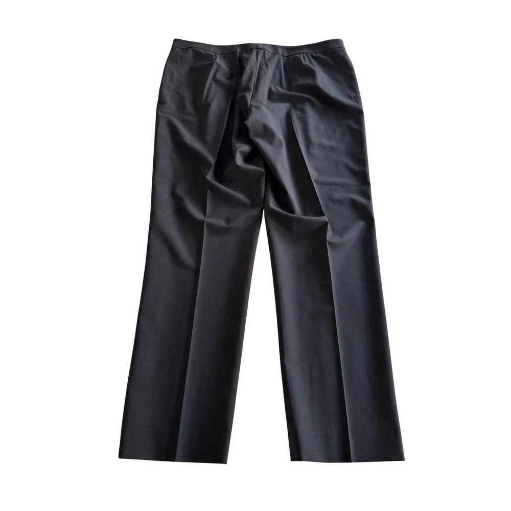 Lafayette 148 Irving Pants 14 Black Stretch Wool Slim Ankle Trousers NWT